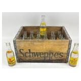 Schweppes Wood Crate With 21 6oz Bottles