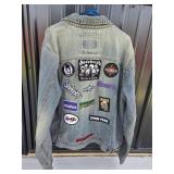 Aeropostale Denim Jacket With Rock Band Patches