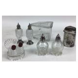 Glass Salt Pepper Shakers, Storage Jar, Metal Shak