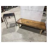 Side table, Wood bench