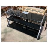Glass, metal tv stand