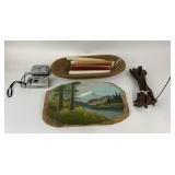 Wood Dough Bowl, Hand Tools, Oil Landscape