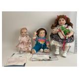 Porcelain Dolls Tracy, Christopher, Strawberry Bas