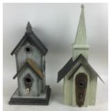 Wood Birdhouses With Rustic Church Design