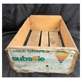 Subsole Table Grapes Wooden Crate