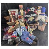 Patriotic Themed Folk Art Figures, Decor