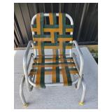 Childs 1950s Metal Frame Chair With Woven Straps
