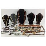 Costume Jewelry: Carved Wooden Rhino Zebra