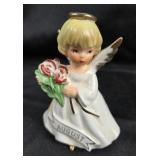 August Angel Figurine with Floral Accents