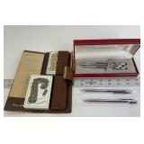 Brown Leather Bridge Set & Sheaffer Pens