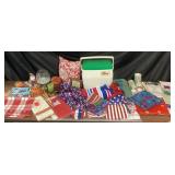 Coleman Cooler, Patriotic Towels, Hallmark Table C