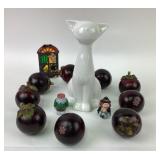 Art Deco Cat Statue, Halloween, & Mangosteen Wood