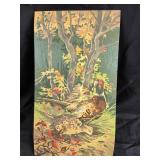 Pheasant Forest Scene Oil Painting on Board