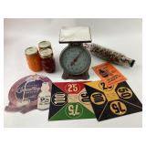Kitchen Scale, B-K Root Beer Sign, Cream Top Ad