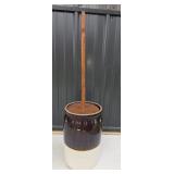 Stoneware Churn With Wooden Plunger