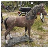 Large concrete horse lawn ornament