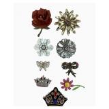 Costume Jewelry Brooches: B David rhinestone crown