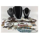 Costume Jewelry: Wooden carved Fish necklace,