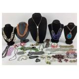 Costume Jewelry: Monet beaded necklace, turquoise