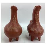 Oaxacan Red Clay Bird-Shaped Pottery Pitchers