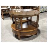 Wood circle side table