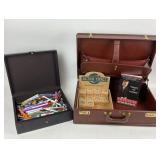 Briefcase, box, pens, Yo-Yos, Signed Book