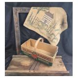 Toledo Tomatoes Basket, Wooden Frame, Rug Art
