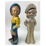 Painted Chalkware Figures in Western, Sailor Attir