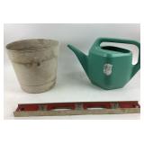 Plastic Watering Can, Planter, Red Level