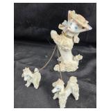 Porcelain Poodle Figurines with Mother and Puppies