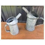 Galvanized Metal Oil Cans, Spouted Containers
