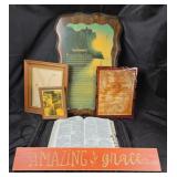 Religious Decor With Bible, Wall Plaques