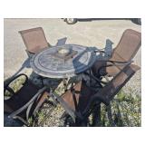 Patio Dining Set With Round Tile Table With