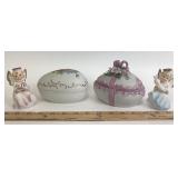 Lefton Porcelain: Ribbon Egg Trinket Dish, Angel F