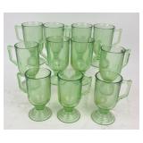 Green Depression Glass Mug Set