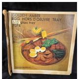 Indiana Glass Golden Amber Egg Tray