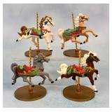4 Vintage Carousel Horses