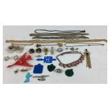 Costume Jewelry, Chains, Pins, Charms, Necklaces
