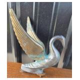 Cast Metal Swan Hood Ornament