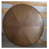 Round Wood Tabletop With Starburst Pattern