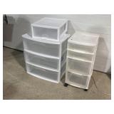 3 plastic drawer organizers