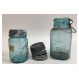 Ball Aqua Glass Canning Jars With Lids