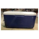 Coleman Blue Cooler With Hinged Lid