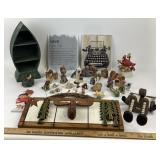 Animal Figurines, Rustic Decor, Wood Display Shelf