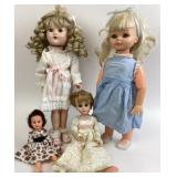 Porcelain, Vinyl Dolls in Dresses
