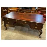 Large mahogany executive desk ball claw feet
