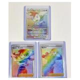 3 Pokemon rainbow full art cards