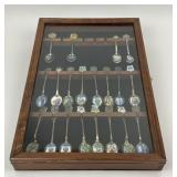 Large Vintage Souvenir Spoon Collection with case
