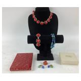 Costume Jewelry: Vouge pink beaded clip on