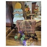 Halloween Lot: Metal Pumpkin Welcome Stake,